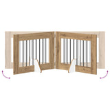 Dog Gate with Stands 6 pcs Artisan Oak 80 x 60 cm 892144