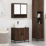 2 Piece Bathroom Furniture Set Brown Oak Engineered Wood 3300919