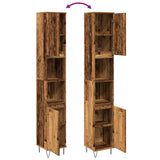 ZNTS Bathroom Cabinet Old Wood 30x30x190 cm Engineered Wood 857199