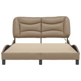 Bed Frame with LED without Mattress "Hvar" Cappuccino 140x190 cm 3213931
