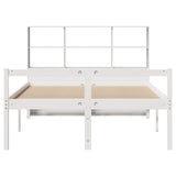 ZNTS Bookcase Bed without Mattress White 160x200 cm Solid Wood Pine 3322021