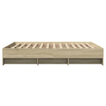 Bed Frame without Mattress Sonoma Oak 150x200 cm King Size Engineered Wood 3295648