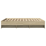 Bed Frame without Mattress Sonoma Oak 150x200 cm King Size Engineered Wood 3295648