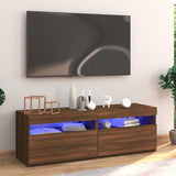 TV Cabinet with LED Lights Brown Oak 120x35x40 cm 815674