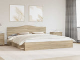 Bed Frame with Headboard Sonoma 200 x 200 cm Solid Pine Wood 3413265