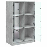 Highboard with Doors Concrete Grey 68x37x109 cm Engineered Wood 3295853