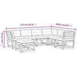 7 Piece Garden Lounge Set with Cushions White Solid Wood Pine 3216931
