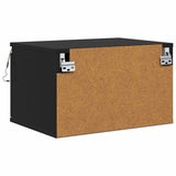 Wall-mounted Bedside Cabinet with LED Lights Black 836828