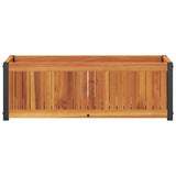 Garden Planter 80x30x27.5 cm Solid Wood Acacia and Steel 367614
