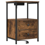 Bedside Cabinet with Drawer 2 pcs Smoked Oak 40 x 31 x 60 cm 859445