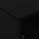 Side Table with Wheels Black Oak 50.5 x 50 x 30 cm 891025