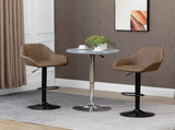 Bar Stools Set of 2, Height Adjustable Swivel Barstools, PU Leather Kitchen Stools with Backs, T3398P329924