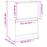 Shoe Cabinet with 2 Flip-Drawers Smoked Oak 80x42x108 cm 3214403