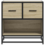 Bedside Cabinet Sonoma Oak 60x31x60 cm Engineered Wood and Metal 848695