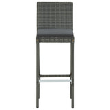 5 Piece Garden Bar Set with Cushions Poly Rattan Grey 3095418