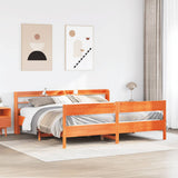 Bed Frame without Mattress Wax Brown 200x200 cm Solid Wood Pine 3306917