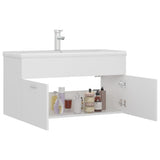 Sink Cabinet with Built-in Basin White Engineered Wood 3071288
