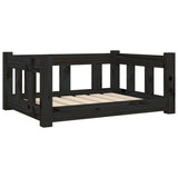 ZNTS Dog Bed Black 65.5x50.5x28 cm Solid Wood Pine 820191