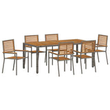 Garden Dining Set 7 pcs Grey Poly Rattan 3365443