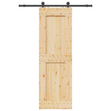 Sliding Door NARVIK Natural and Black 70 x 210 cm 3445311