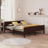 Bed Frame without Mattress Dark Brown Solid Wood Pine 200x200 cm 322201