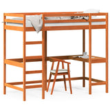 Loft Bed without Mattress Wax Brown 90x200 cm Solid Wood Pine 842853