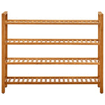 Shoe Rack with 4 Shelves 100x27x80 cm Solid Oak Wood 331750