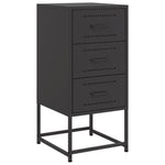 ZNTS Bedside Cabinets 2 pcs Black 36x39x78 cm Steel 846579