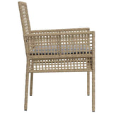 Garden Chair 2 pcs Beige 55 x 53 x 85 cm Poly Rattan 42003448
