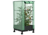 Garden Planter with Greenhouse Cover&Wheels Black PP 3422925