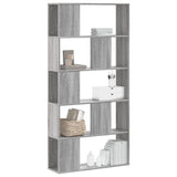 Bookcase 5-Tier Grey Sonoma 80.5x23.5x162.5 cm Engineered Wood 852776