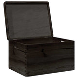 Wooden Box with Lid and Handles Black 40x30x23cm Solid Wood Pine 4017398