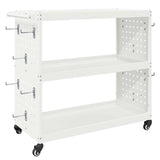 Tool Trolley with Shelf White 75 x 35 x 73 cm Cold-rolled Steel 874540