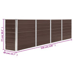 Raised Garden Bed 320x40x77 cm Galvanised Steel Brown 47050