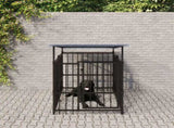 Outdoor Dog Kennel with Roof Steel 1.88 m 3124588