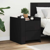 Bedside Cabinet Black 45x50x50 cm Engineered Wood 848284