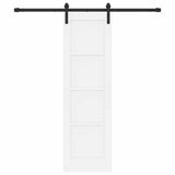 Sliding Door 61 x 198.5 cm Engineered Wood White and Black 3449878