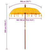 Balinese Parasol Yellow x 260 cm Cotton and Wood 42006460