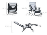 Zero Gravity Lounger Chair, Folding Reclining Patio Chair with Padded Seat, Cup Holder, Soft Cushion T3398P314103