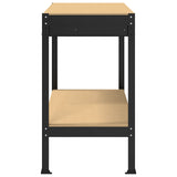 Workbench Black 114 x 54 x 91 cm Engineered Wood and Metal 42020126