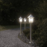 ZNTS Outdoor Floor Lamps 3pcs Silver 80 cm Stainless Steel 4006382