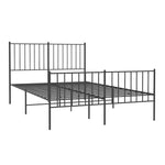 Metal Bed Frame without Mattress with Footboard Black 120x200cm 350880