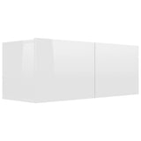 ZNTS 6 Piece TV Cabinet Set High Gloss White Engineered Wood 3079358