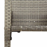 3 Piece Garden Bar Set without Cushions Grey Poly Rattan Acacia 3328887