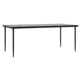 7 Piece Garden Dining Set Black Textilene and Steel 3187039