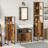 Bathroom Furniture Set with Door 4 pcs Old wood Engineered wood 3332594