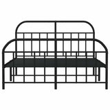 Metal Bed Frame without Mattress with Footboard Black 180x200cm 353657