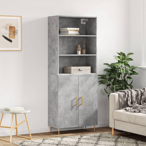 Highboard Concrete Grey 69.5x34x180 cm Engineered Wood 3189241