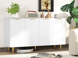 Sideboard Buffet Cabinet, Modern Kitchen Storage Cabinet with 4 Doors and Adjustable Shelves, Living T3398P343510