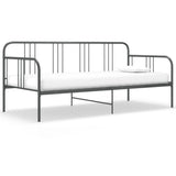 Sofa Bed Frame Grey Powder-coated metal 90x200 cm 324751